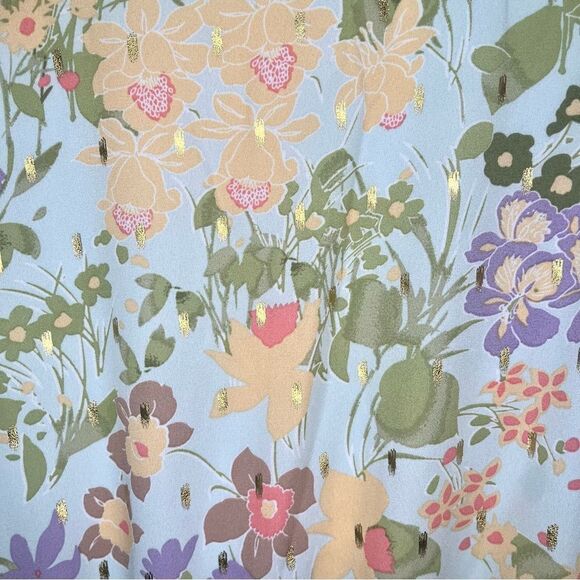 Modcloth Through Fields Of Gold Dress Asymmetrical Scarf Hem Faux Wrap Green M - Picture 10 of 13